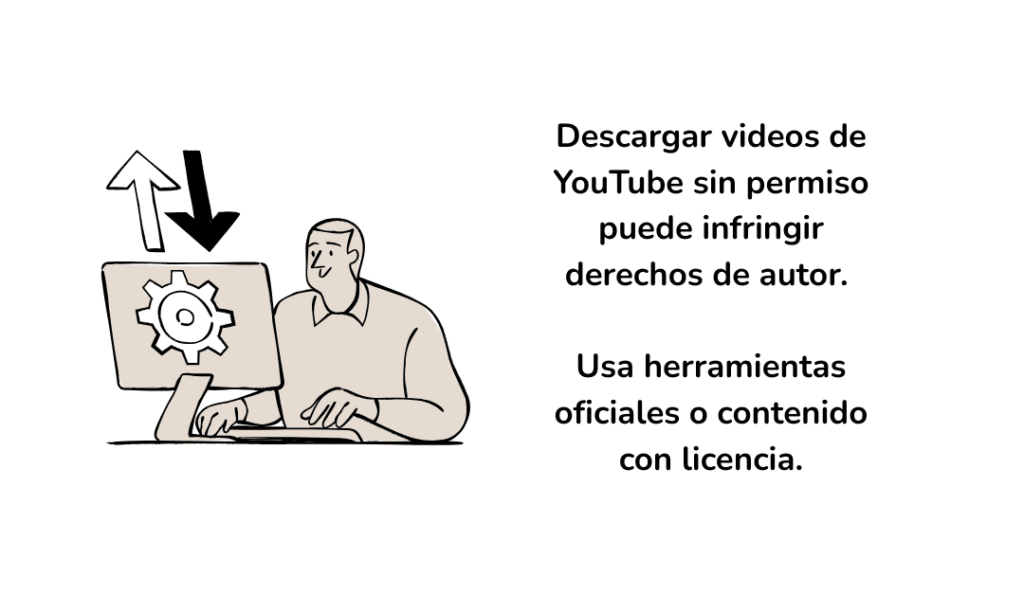 imagen decorativa con texto referente a no usar videos sin autorización al momento de descargar videos de youtube.